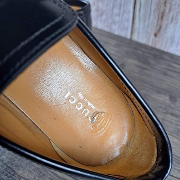 Gucci Jeanne GG Logo Chain Slip On Leather Lug Loafer Women's Sz 8 EU38 Black - Picture 13 of 13